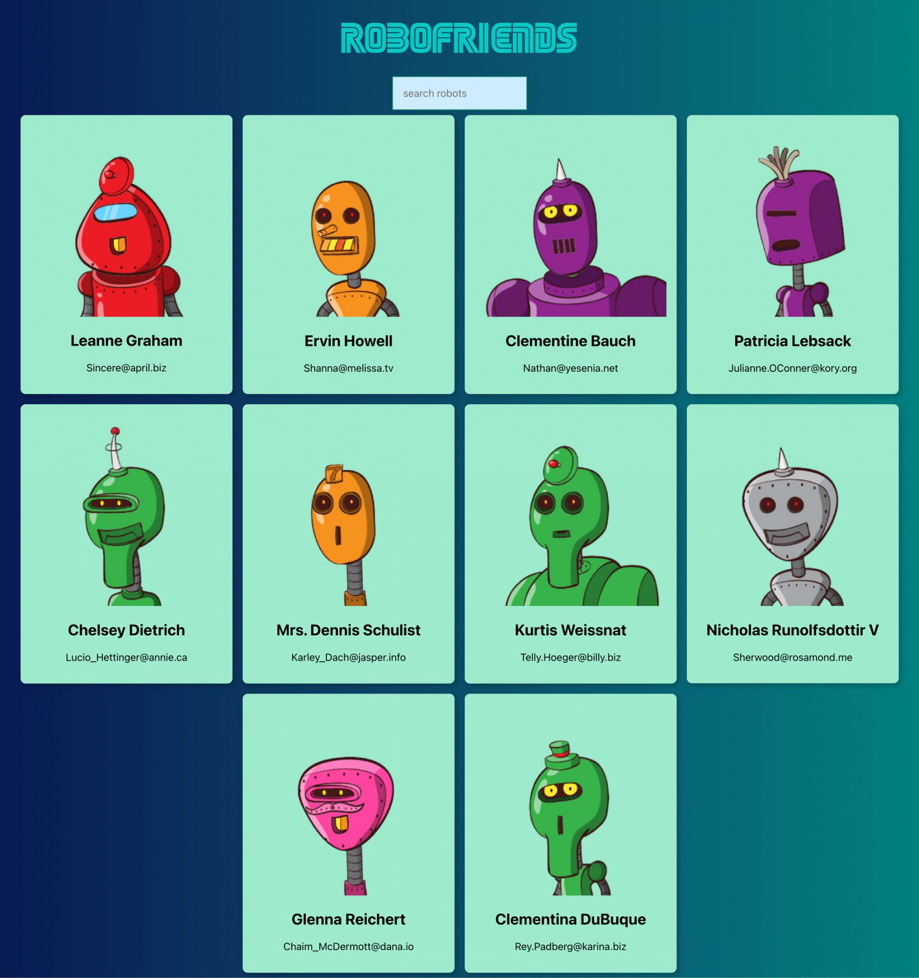 Portfolio-React-Robofriends-Full
