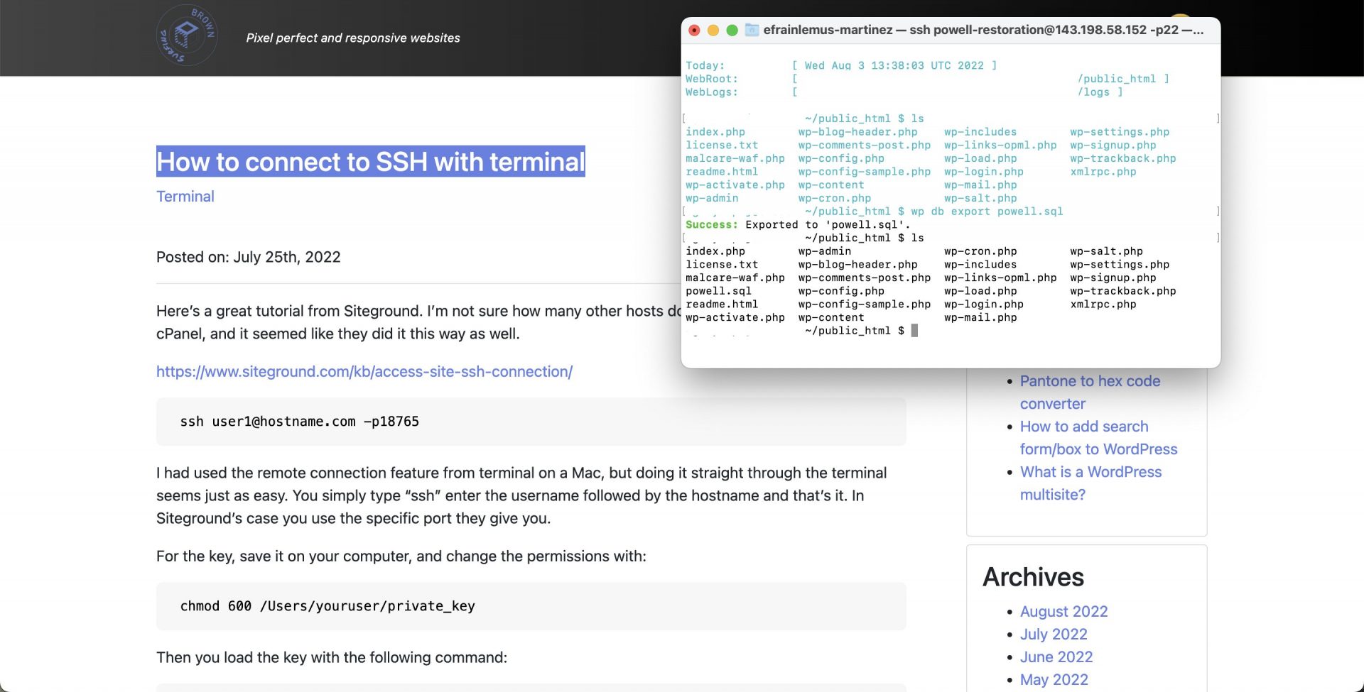 How-to-export-WordPress-database-with-SSH