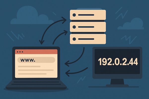 You can explain DNS as the phonebook of the internet. The DNS service translates the name into the matching number for the server.