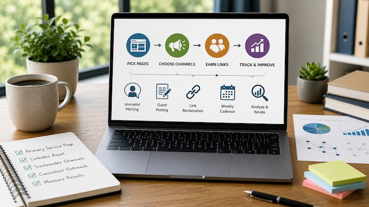 El plan de link building se centra en un contacto directo sostenible, backlinks obtenidos y un seguimiento continuo del rendimiento