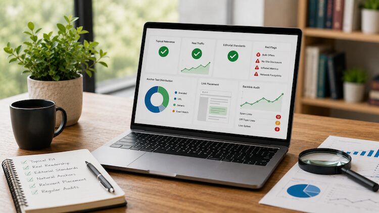Una auditoría SEO revisa la calidad de los backlinks, la diversidad de textos ancla y las señales de riesgo para mantener un perfil de enlaces natural