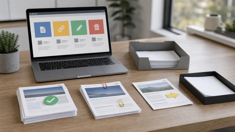 Content pages sorted into improve, merge, redirect, or remove choices
