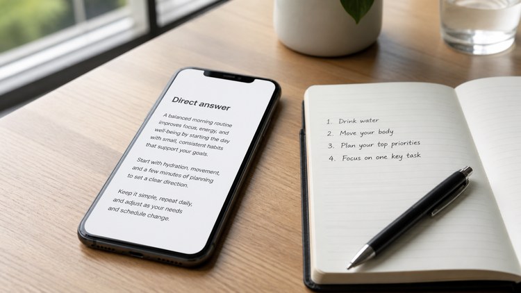 Phone and notebook with a clear checklist