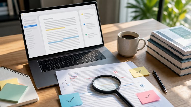Organized digital article review workspace