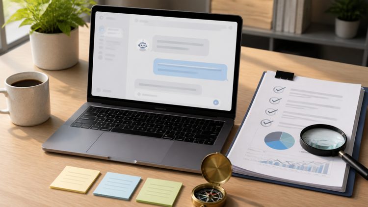 Tarjetas de estrategia y sellos de validación sobre un escritorio
