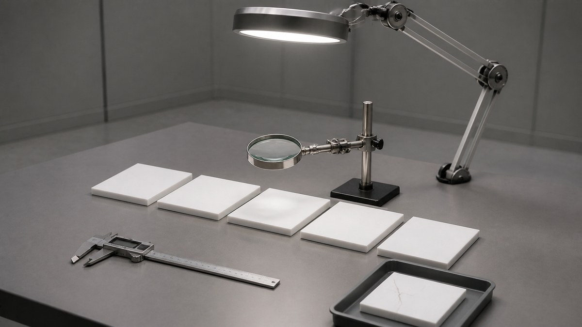 Inspection tools isolate a cracked tile before release