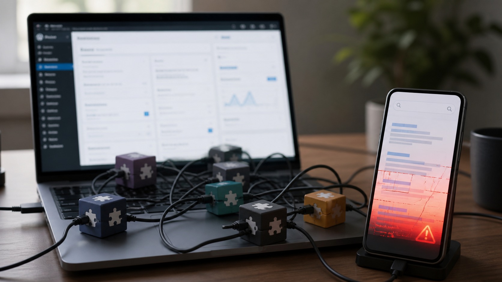 Conflicting plugin modules quietly disrupt a site's mobile and SEO output.