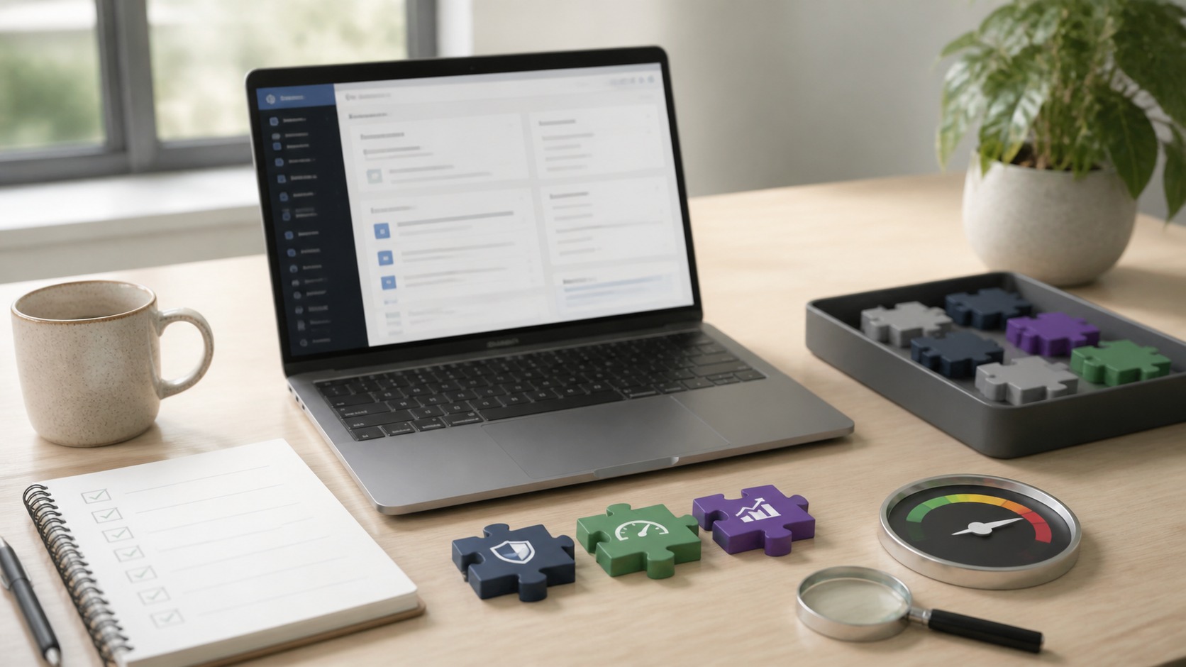 A simplified plugin stack is reviewed for security, speed, and SEO stability.
