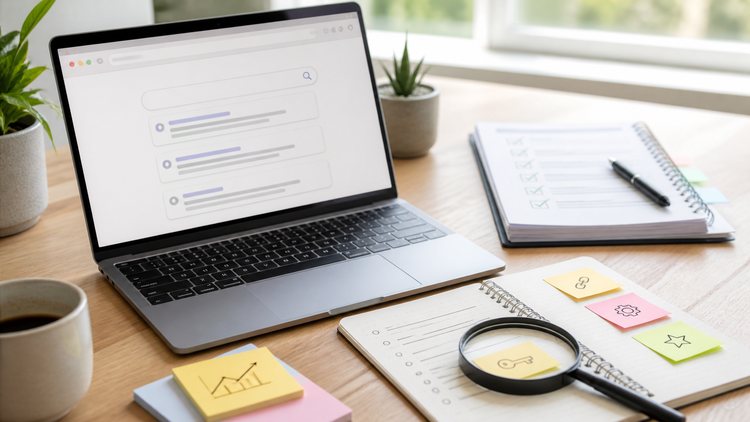 Search intent analysis workspace with ranking signals