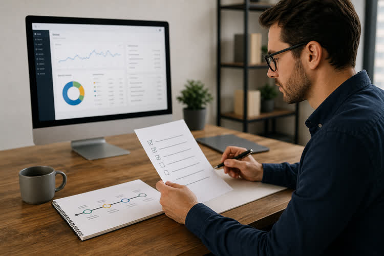 Marketer planning a minimum viable SEO roadmap
