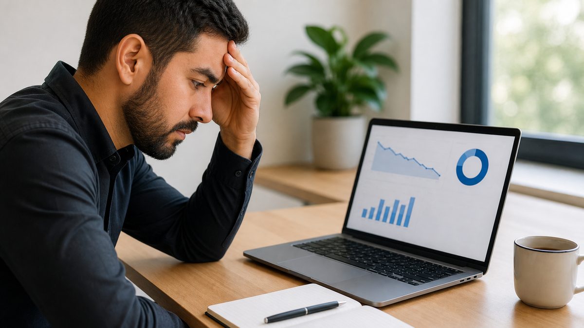 Ted Martinez revisa una caída del rendimiento SEO en una laptop