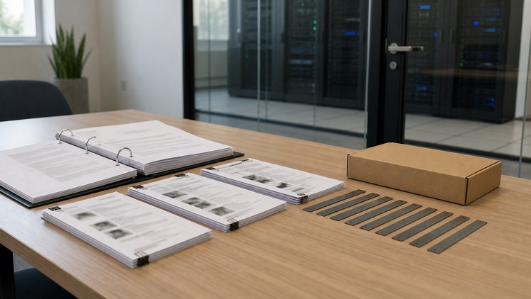 Guideline binder, result samples, rating rulers, and a separate server room